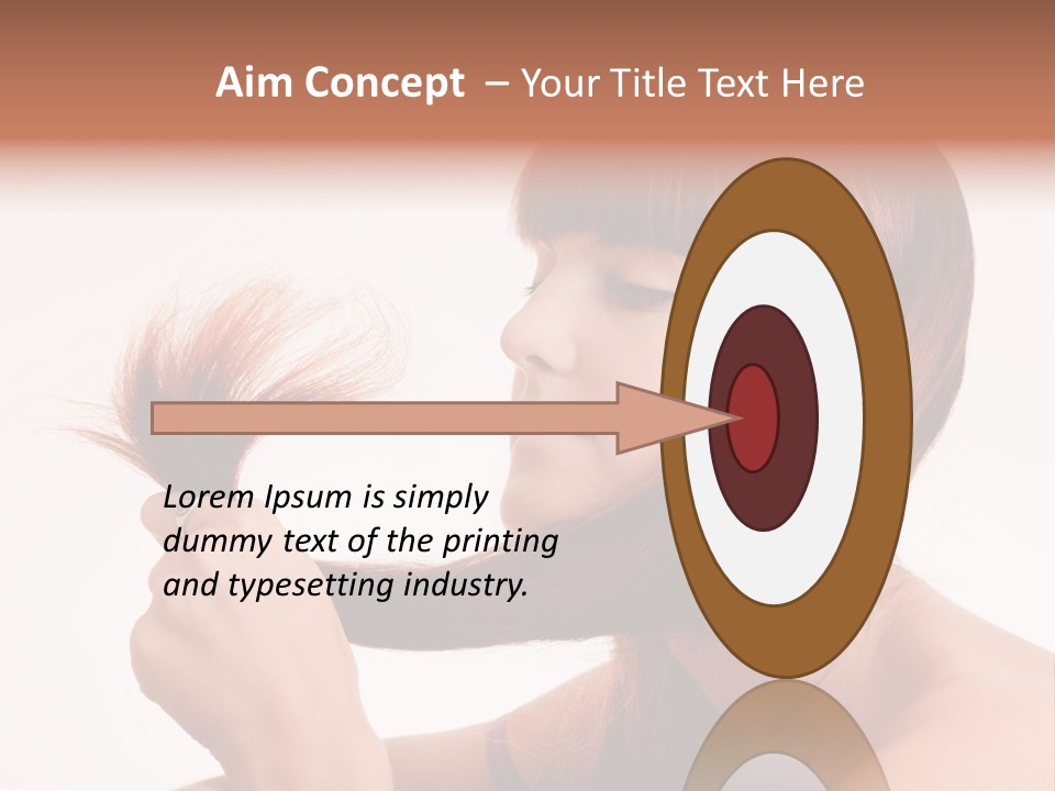 Young Girl Holding Her Hair Tips PowerPoint Template