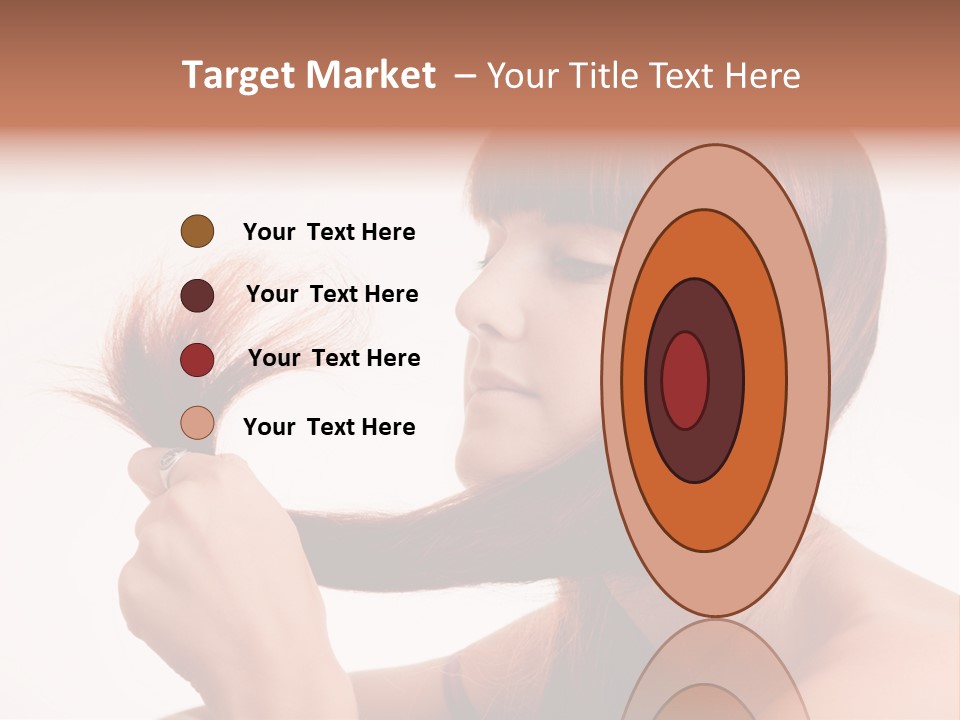 Young Girl Holding Her Hair Tips PowerPoint Template