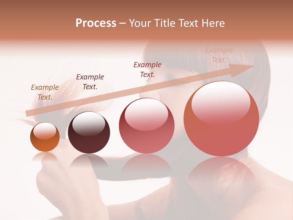 Young Girl Holding Her Hair Tips PowerPoint Template