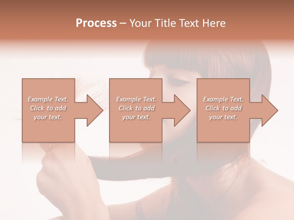 Young Girl Holding Her Hair Tips PowerPoint Template