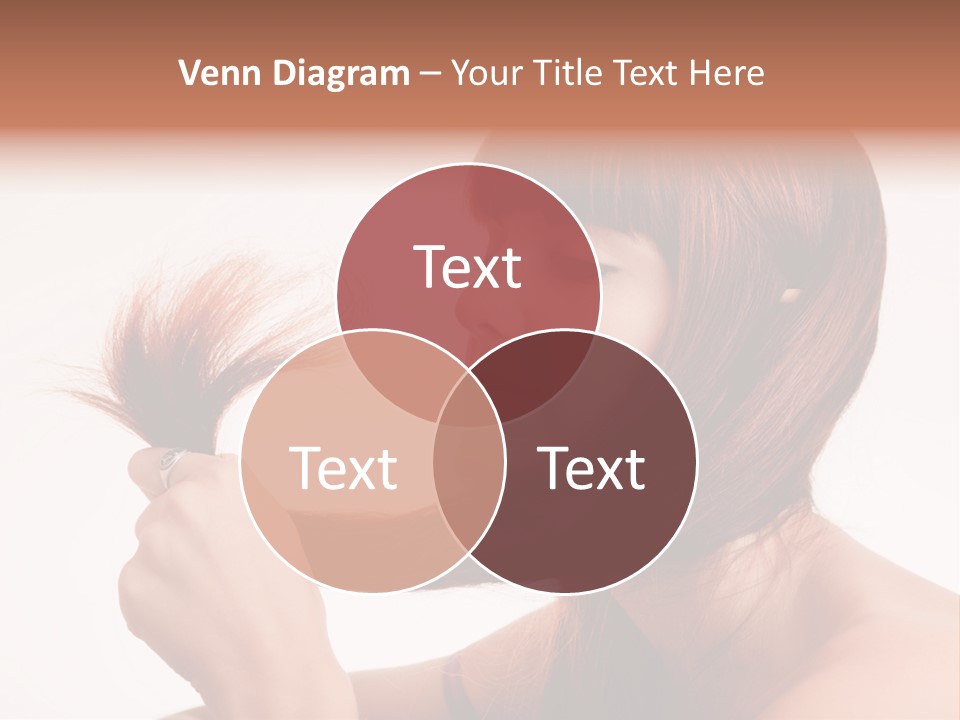 Young Girl Holding Her Hair Tips PowerPoint Template