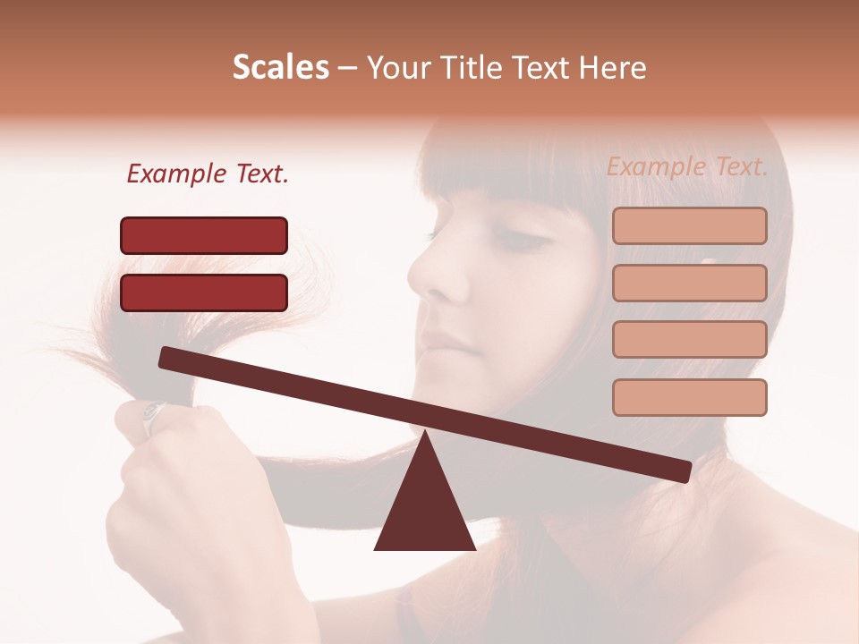 Young Girl Holding Her Hair Tips PowerPoint Template