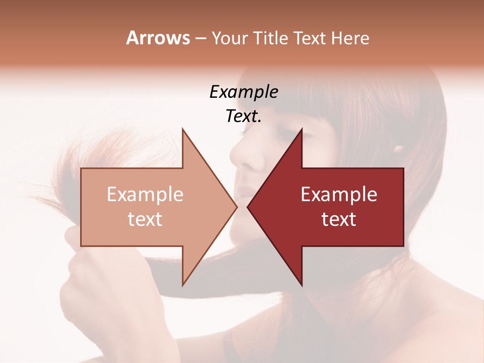 Young Girl Holding Her Hair Tips PowerPoint Template