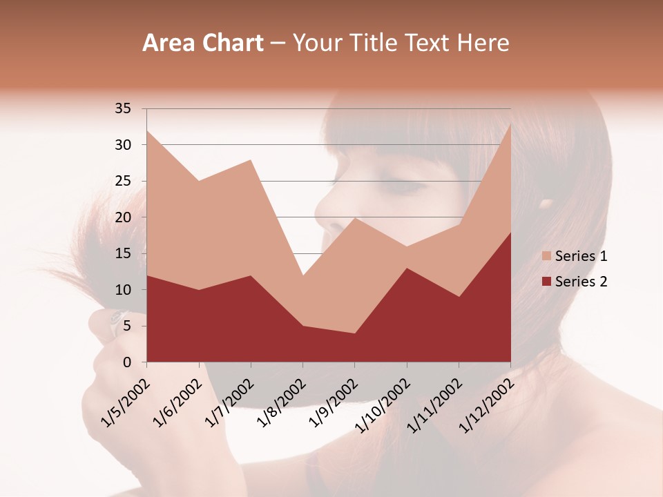 Young Girl Holding Her Hair Tips PowerPoint Template