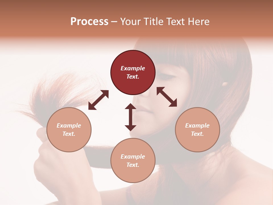 Young Girl Holding Her Hair Tips PowerPoint Template