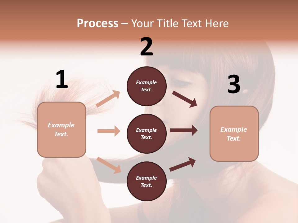 Young Girl Holding Her Hair Tips PowerPoint Template