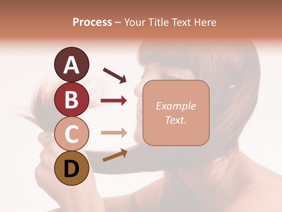 Young Girl Holding Her Hair Tips PowerPoint Template