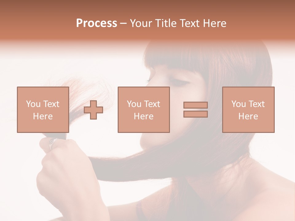 Young Girl Holding Her Hair Tips PowerPoint Template