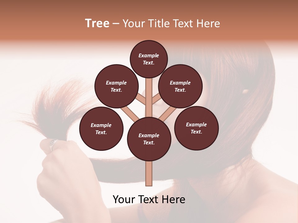 Young Girl Holding Her Hair Tips PowerPoint Template