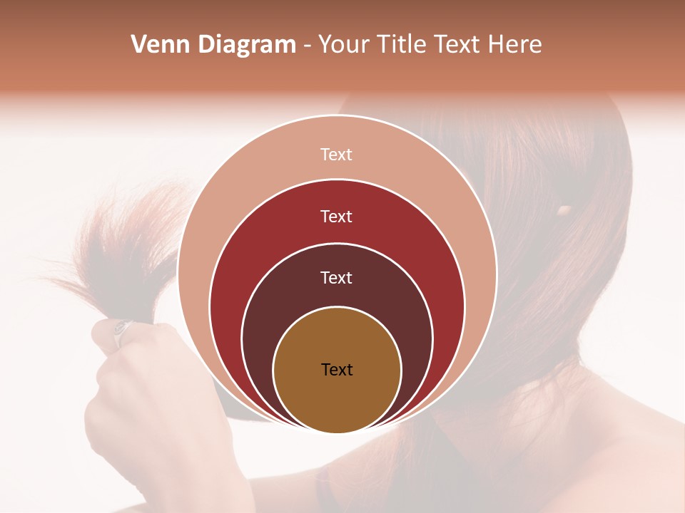 Young Girl Holding Her Hair Tips PowerPoint Template