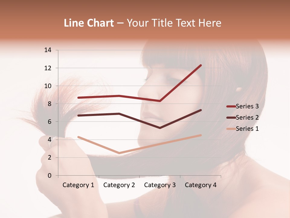 Young Girl Holding Her Hair Tips PowerPoint Template