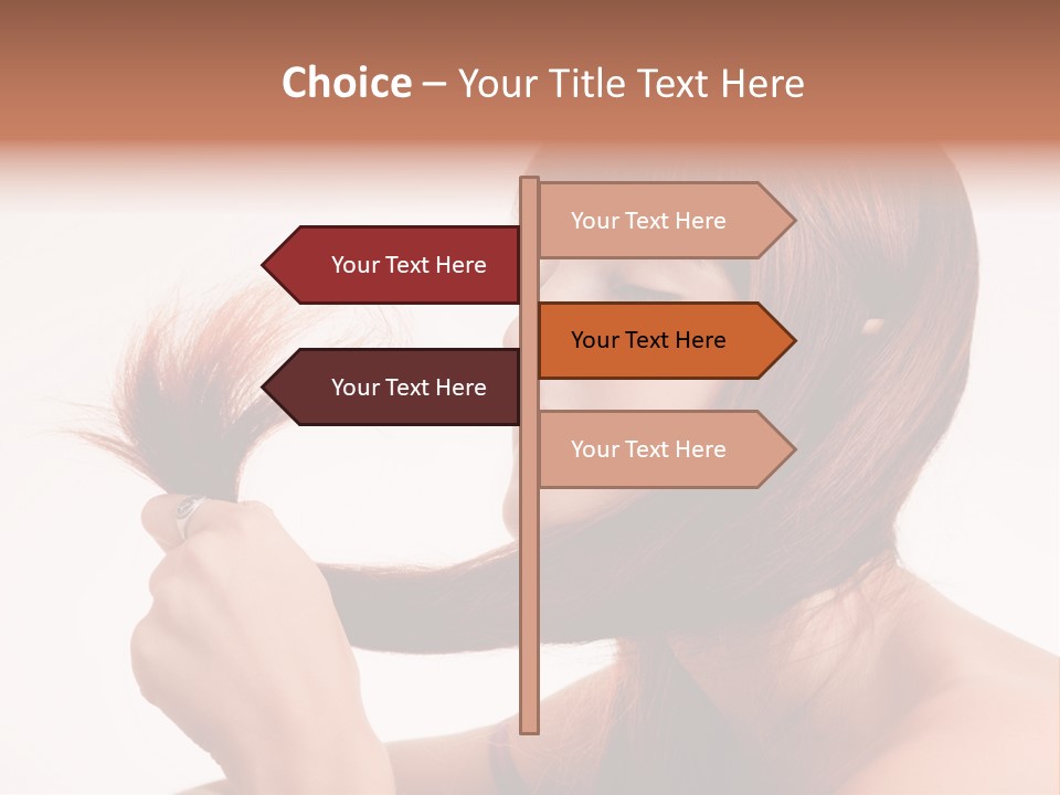 Young Girl Holding Her Hair Tips PowerPoint Template