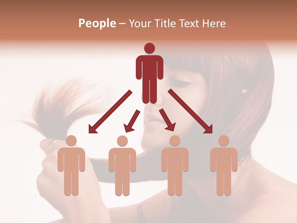 Young Girl Holding Her Hair Tips PowerPoint Template