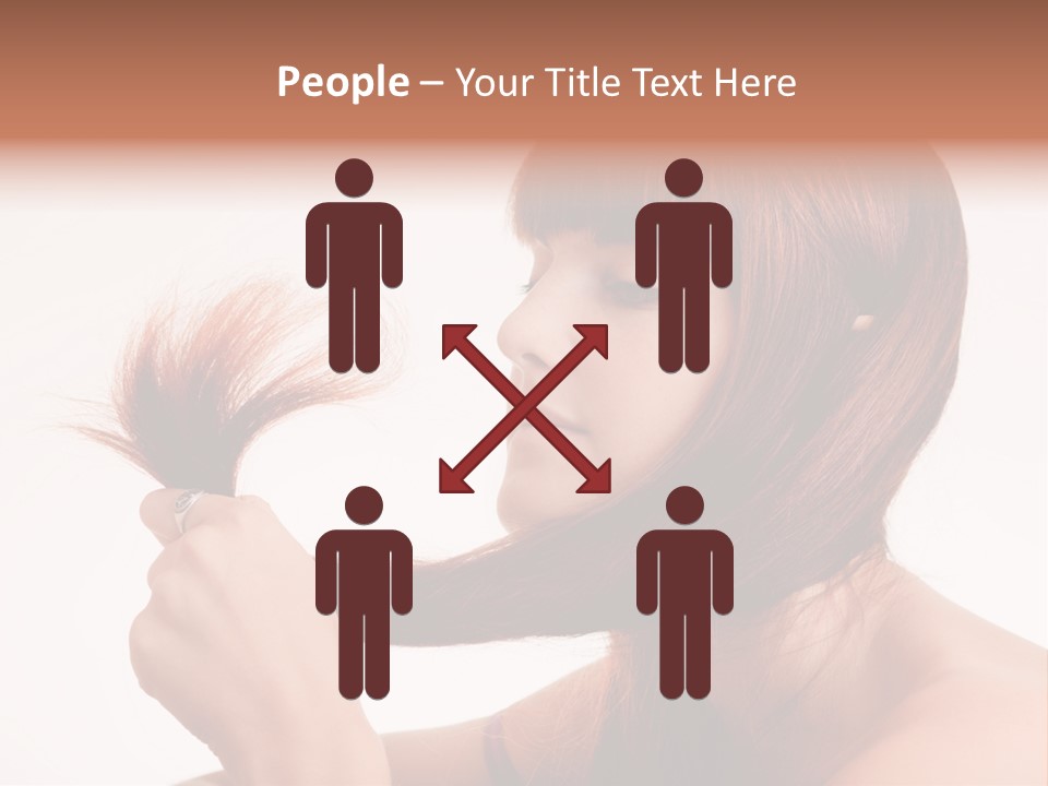 Young Girl Holding Her Hair Tips PowerPoint Template