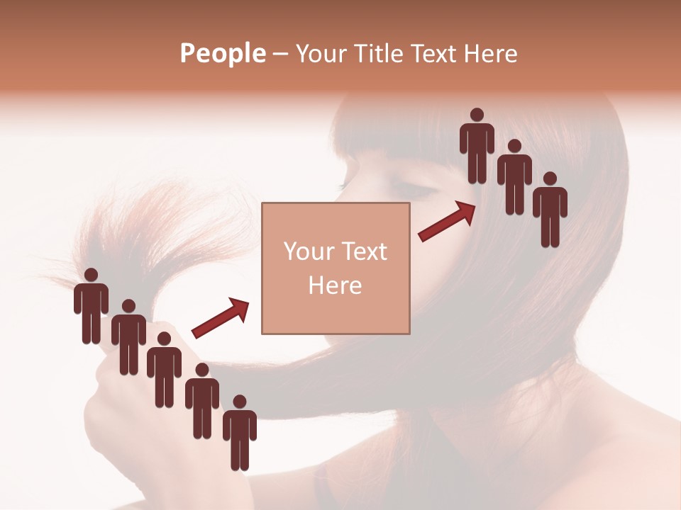 Young Girl Holding Her Hair Tips PowerPoint Template