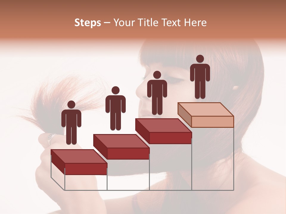 Young Girl Holding Her Hair Tips PowerPoint Template