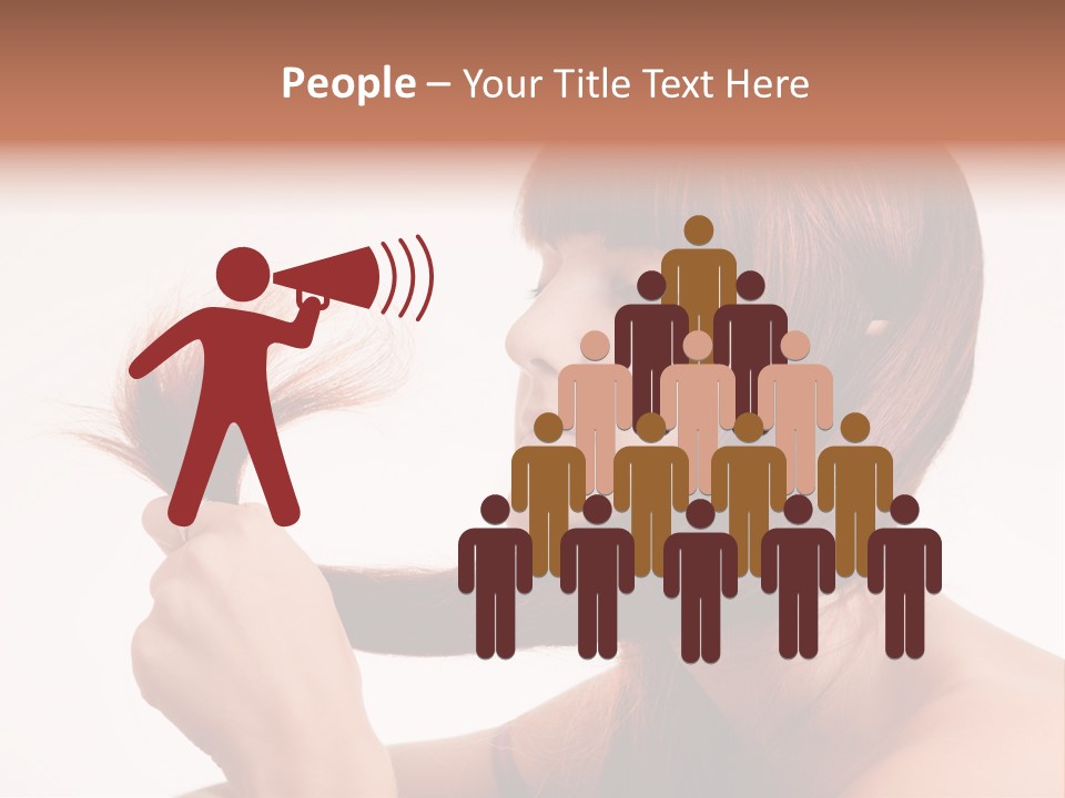 Young Girl Holding Her Hair Tips PowerPoint Template