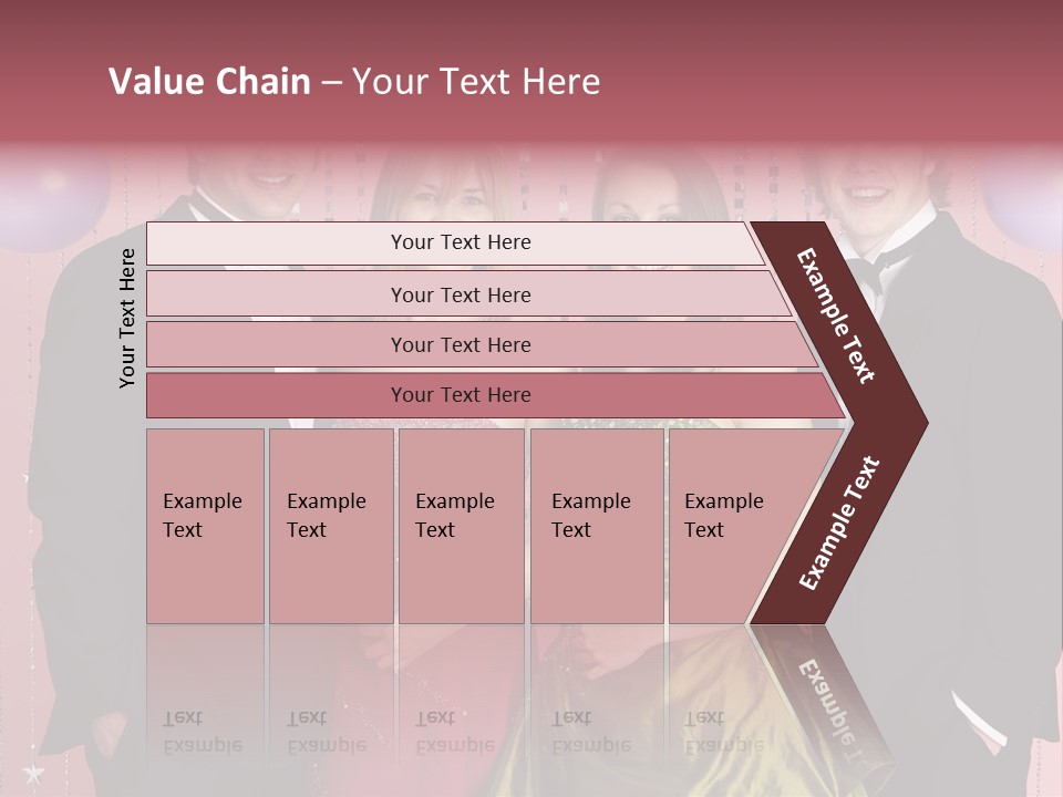 Two Young Couples Dressed For Party PowerPoint Template