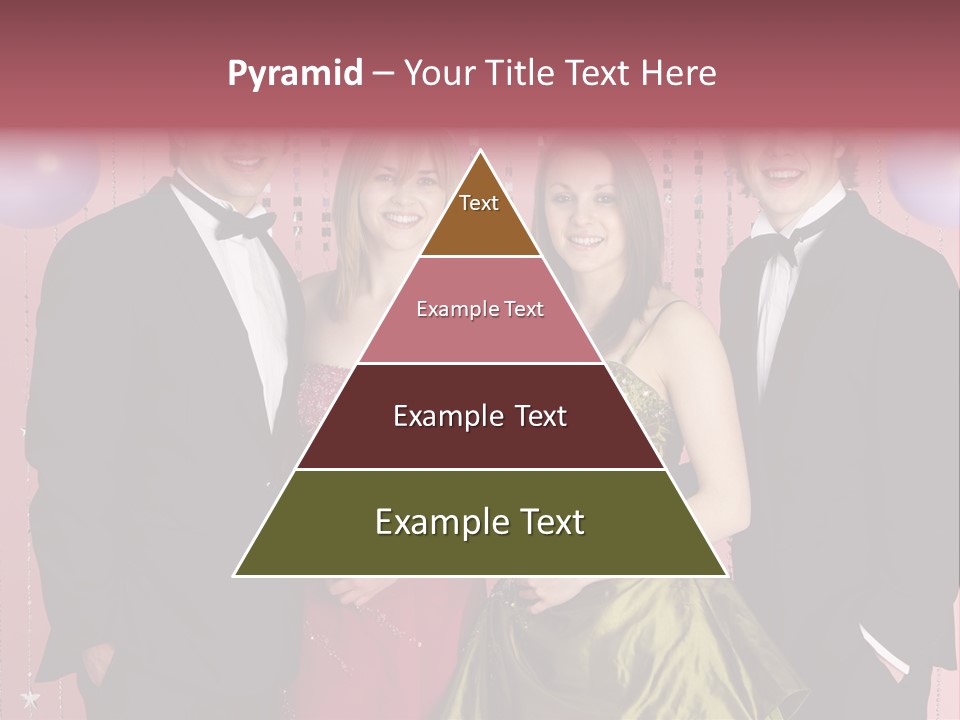 Two Young Couples Dressed For Party PowerPoint Template