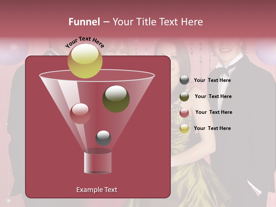 Two Young Couples Dressed For Party PowerPoint Template