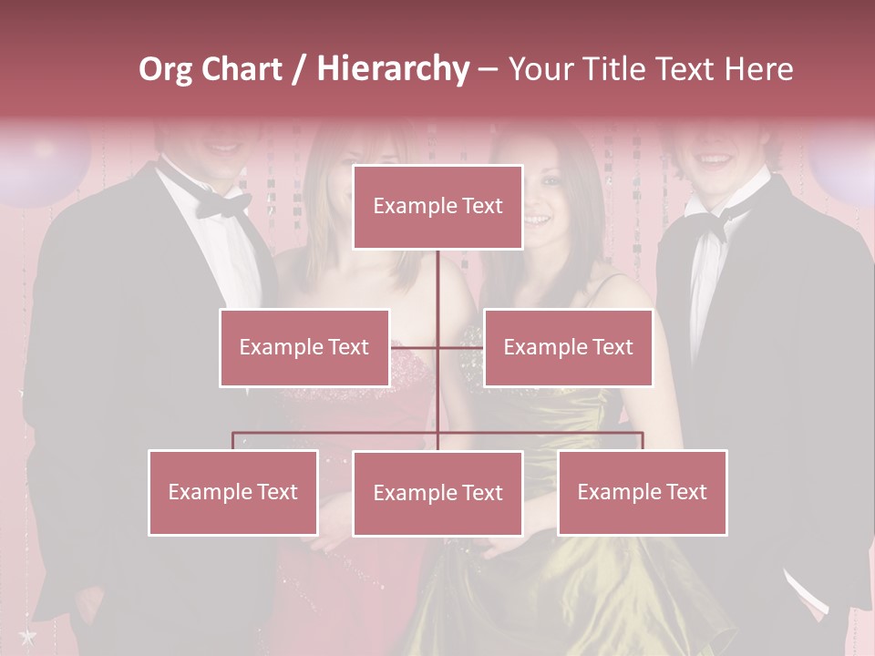 Two Young Couples Dressed For Party PowerPoint Template