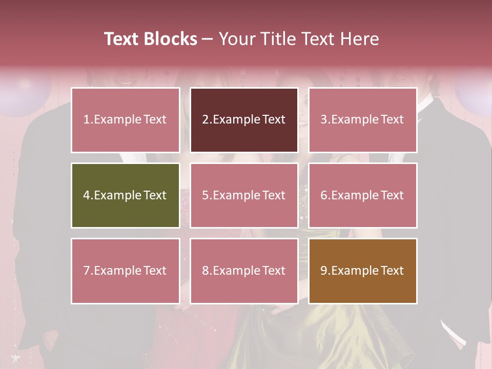 Two Young Couples Dressed For Party PowerPoint Template