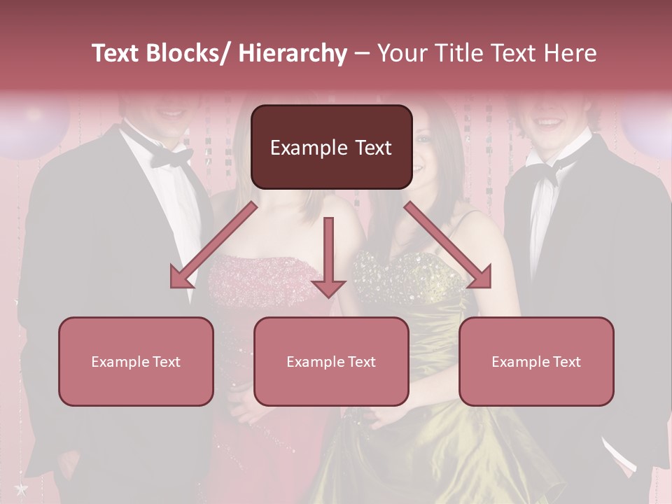 Two Young Couples Dressed For Party PowerPoint Template