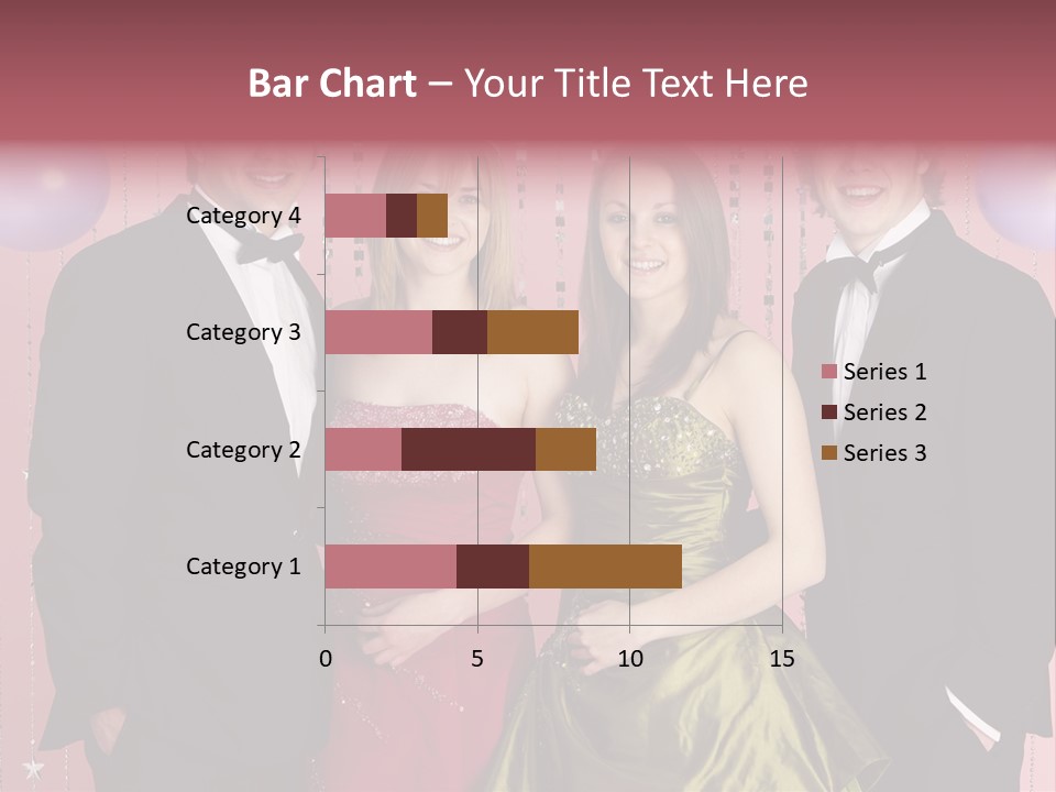 Two Young Couples Dressed For Party PowerPoint Template