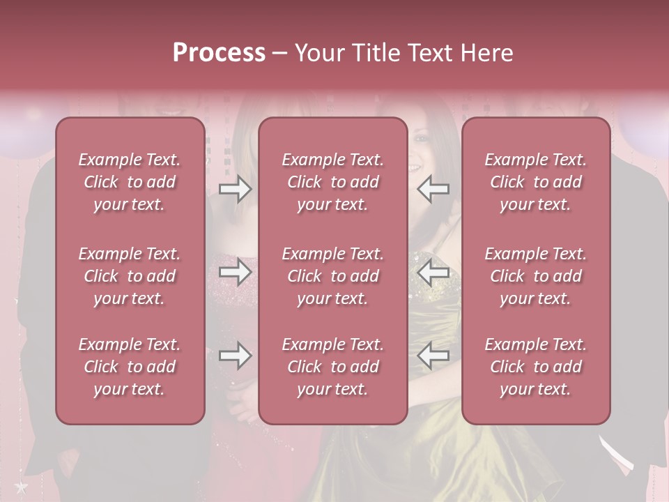 Two Young Couples Dressed For Party PowerPoint Template
