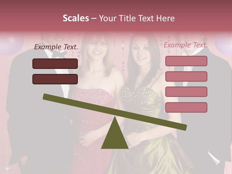 Two Young Couples Dressed For Party PowerPoint Template