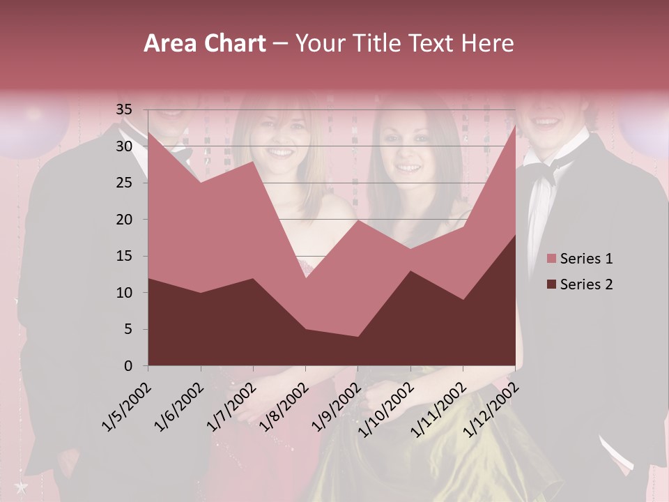 Two Young Couples Dressed For Party PowerPoint Template