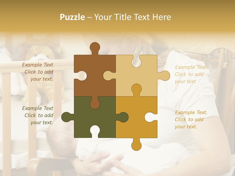 Mother Breastfeeding Baby In Nursery PowerPoint Template