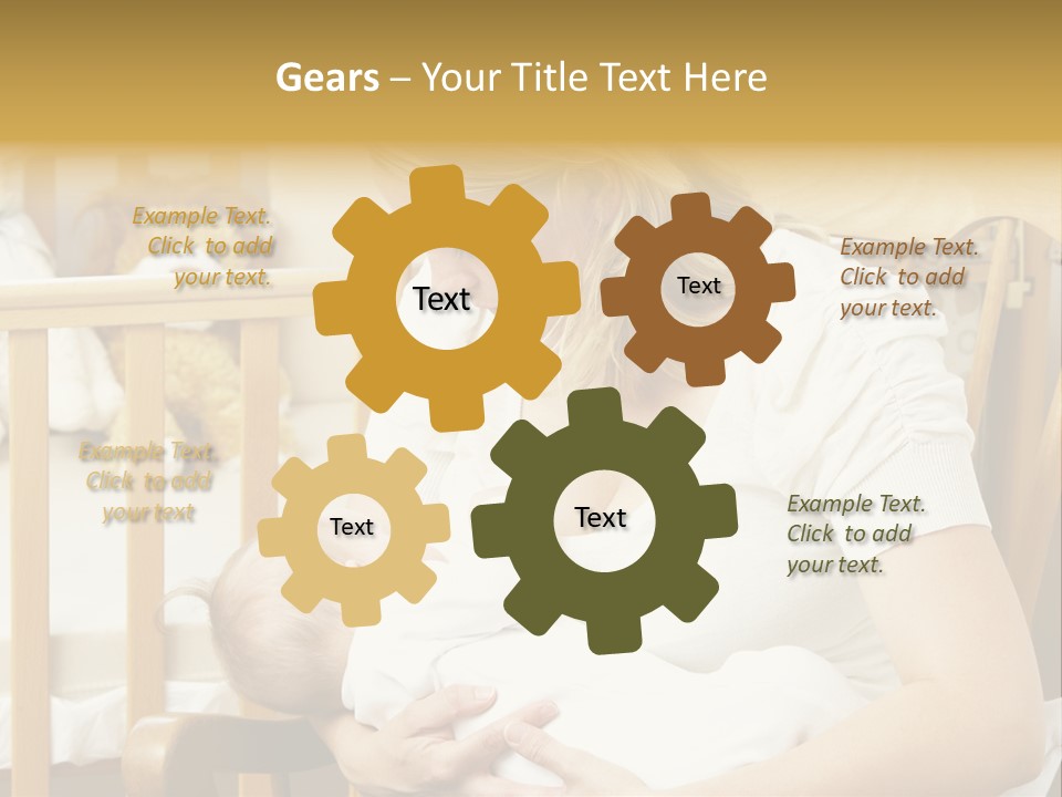 Mother Breastfeeding Baby In Nursery PowerPoint Template