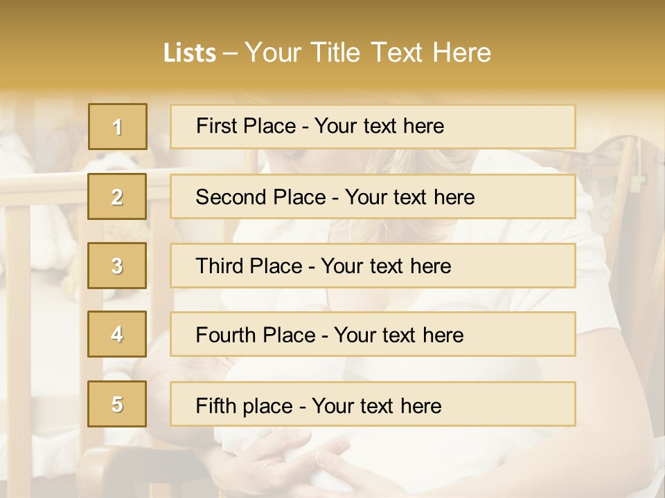 Mother Breastfeeding Baby In Nursery PowerPoint Template