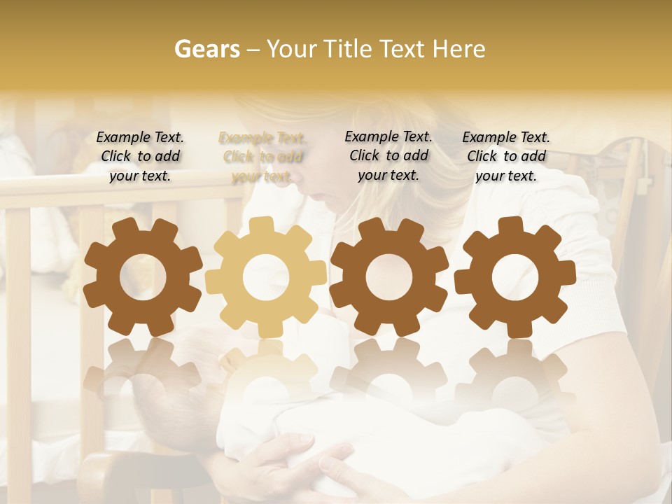 Mother Breastfeeding Baby In Nursery PowerPoint Template