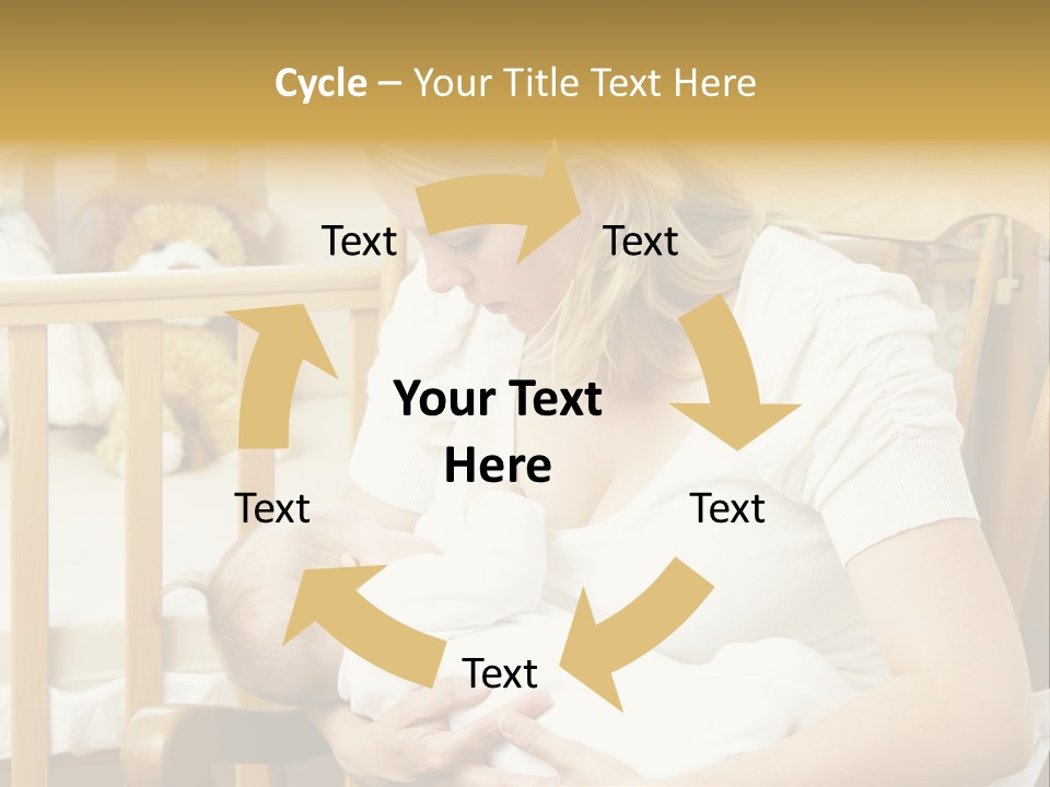 Mother Breastfeeding Baby In Nursery PowerPoint Template