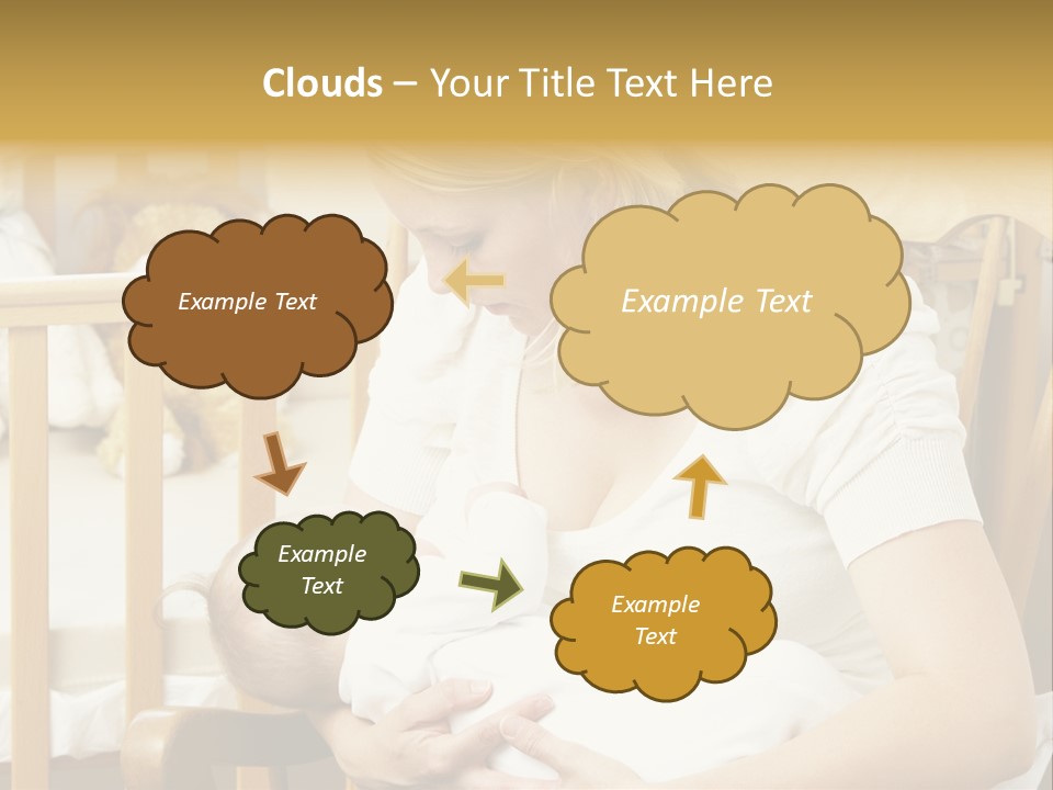 Mother Breastfeeding Baby In Nursery PowerPoint Template