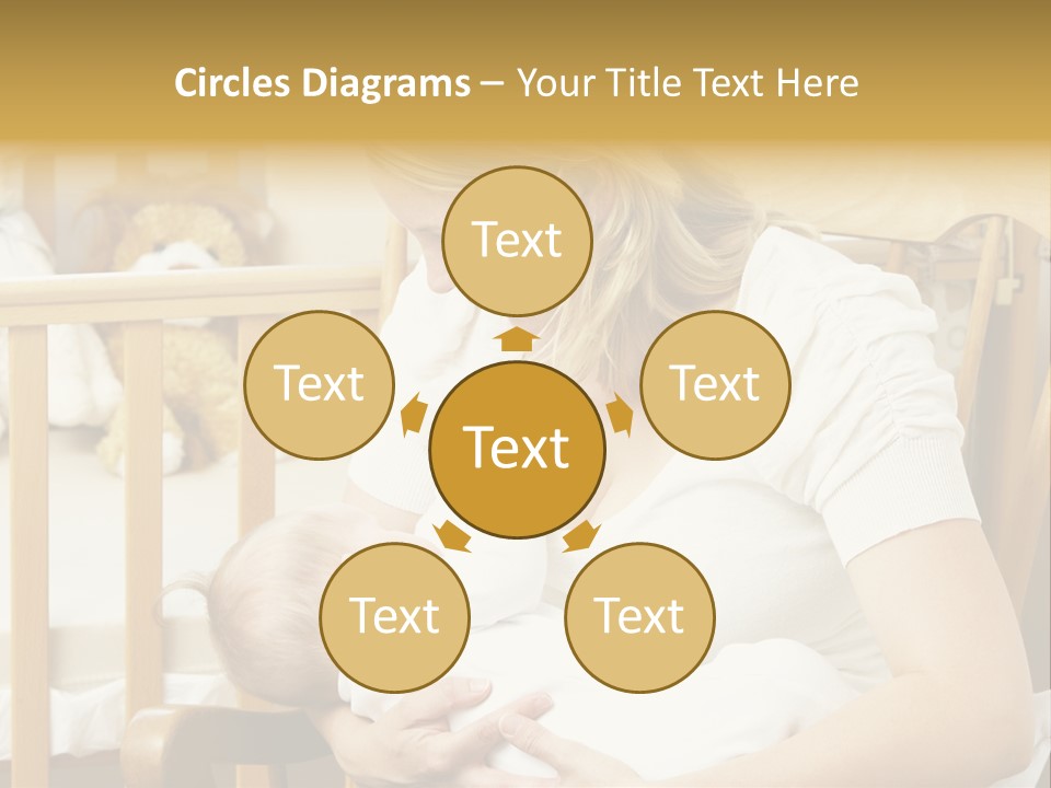 Mother Breastfeeding Baby In Nursery PowerPoint Template