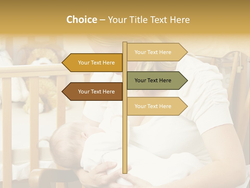 Mother Breastfeeding Baby In Nursery PowerPoint Template
