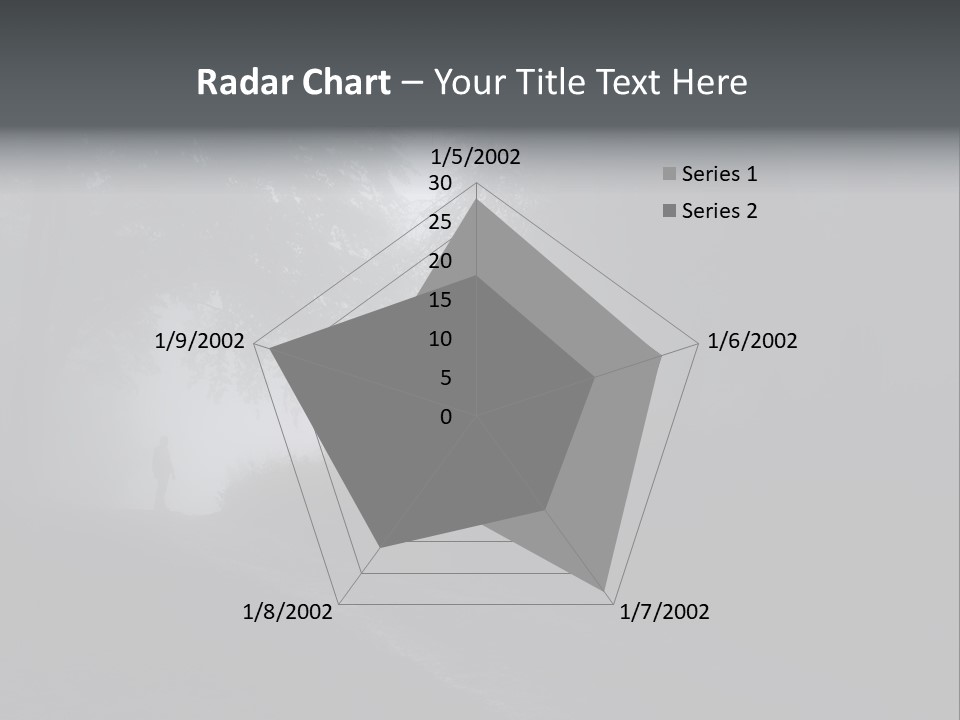 Man Standing In A Dark Forest With Fog After Rain PowerPoint Template