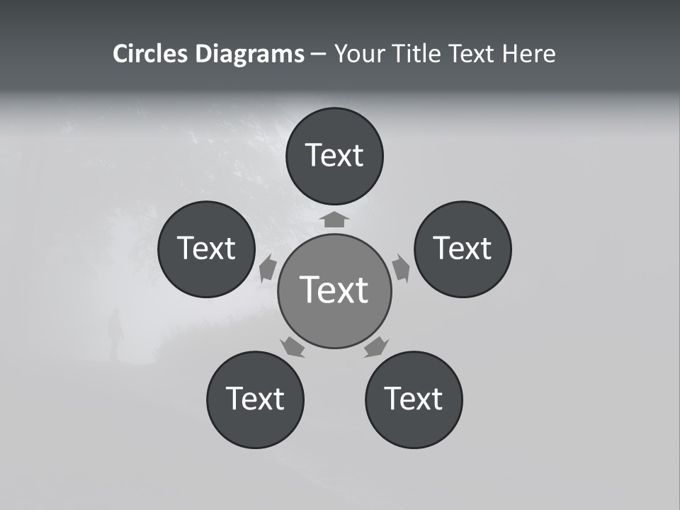 Man Standing In A Dark Forest With Fog After Rain PowerPoint Template
