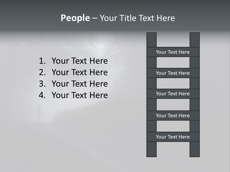 Man Standing In A Dark Forest With Fog After Rain PowerPoint Template