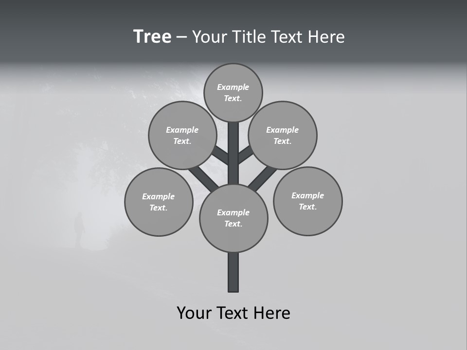 Man Standing In A Dark Forest With Fog After Rain PowerPoint Template
