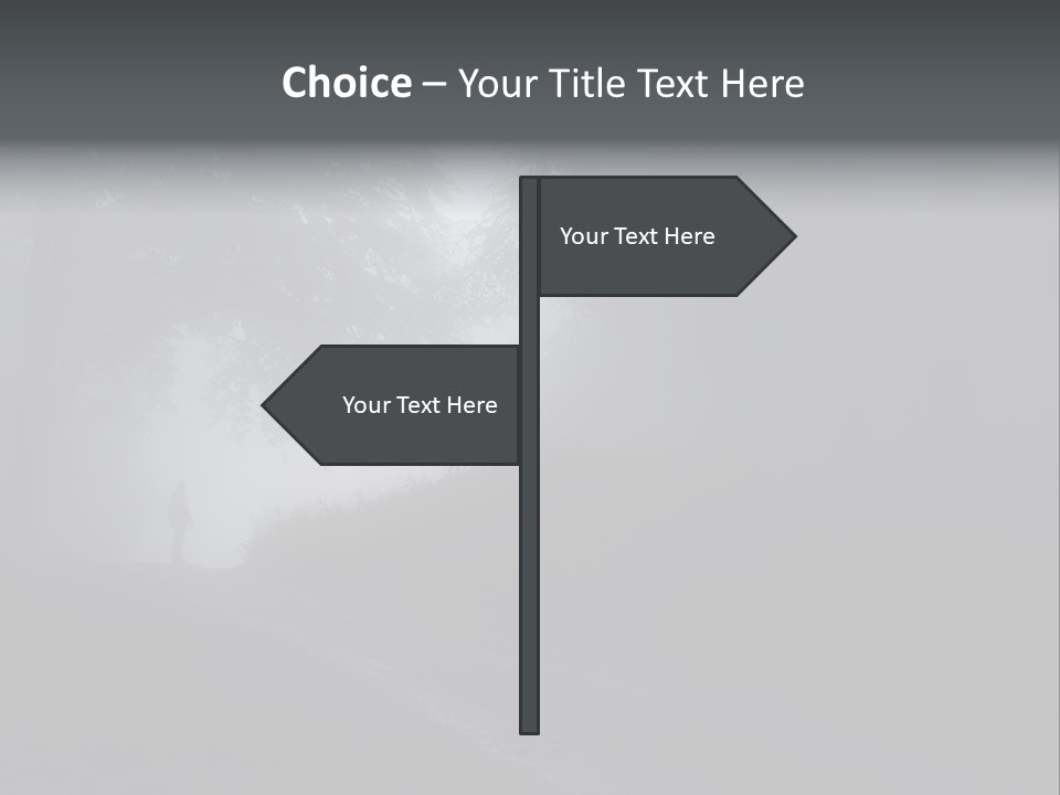 Man Standing In A Dark Forest With Fog After Rain PowerPoint Template