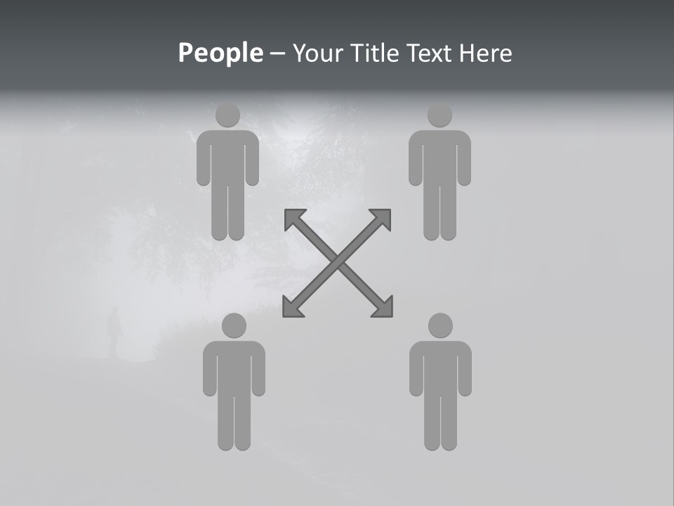 Man Standing In A Dark Forest With Fog After Rain PowerPoint Template