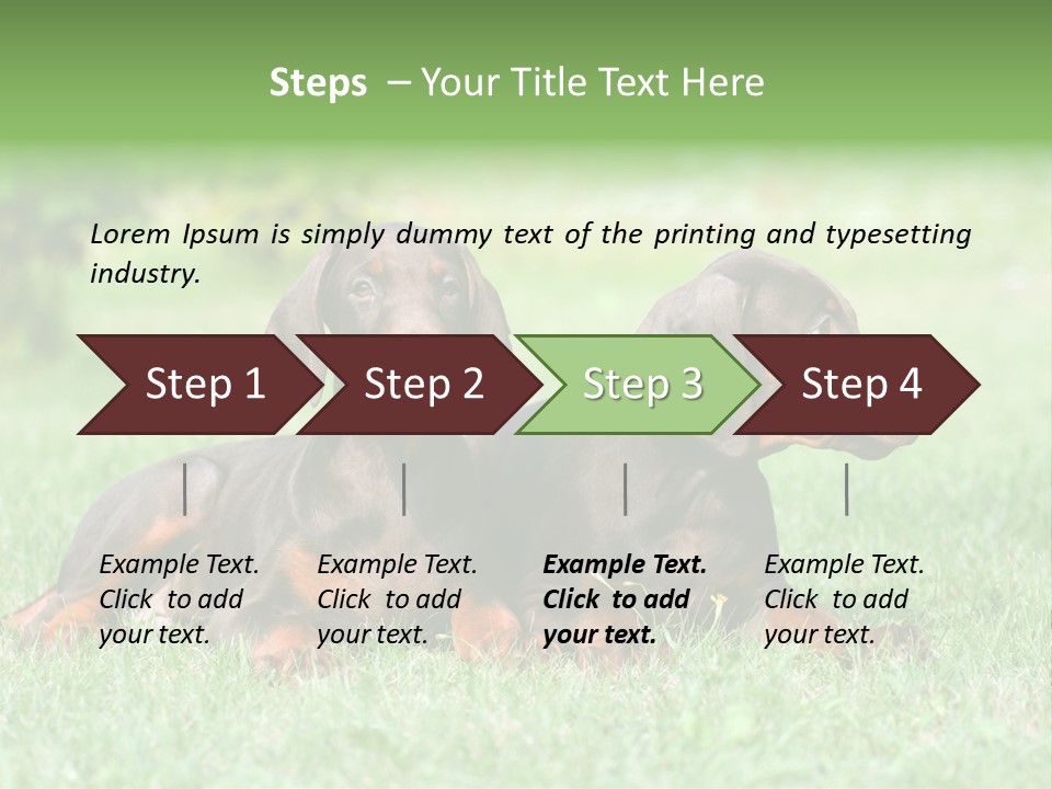 Two Young Brown Doberman Puppys PowerPoint Template