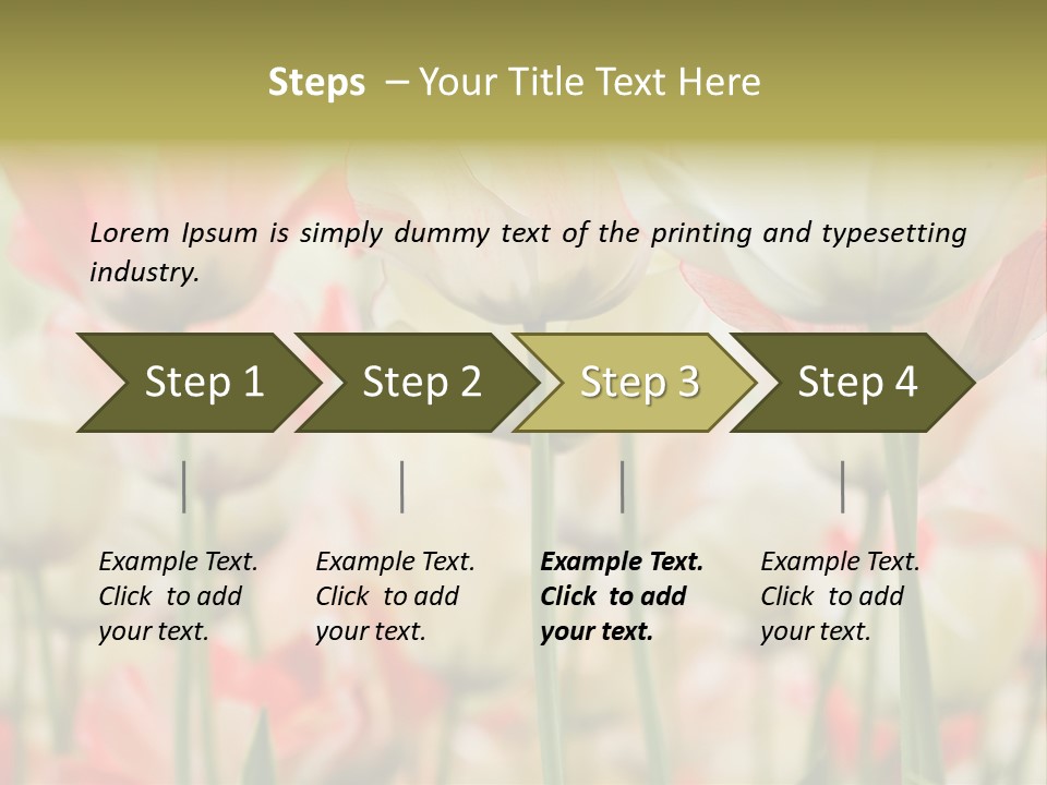 Close-Up Color Tulips - Selective Focus PowerPoint Template