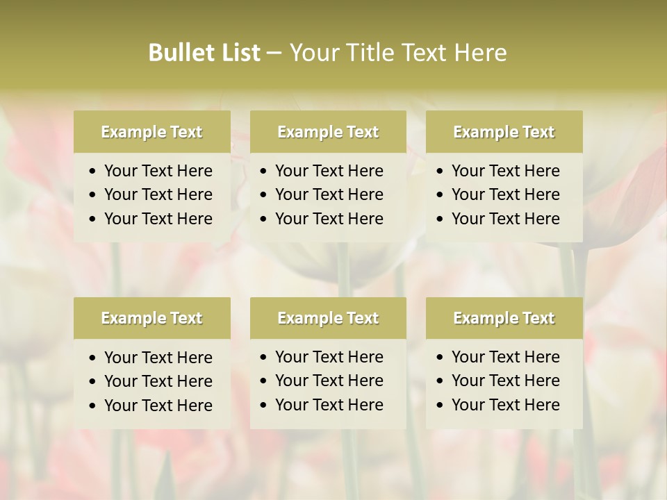 Close-Up Color Tulips - Selective Focus PowerPoint Template