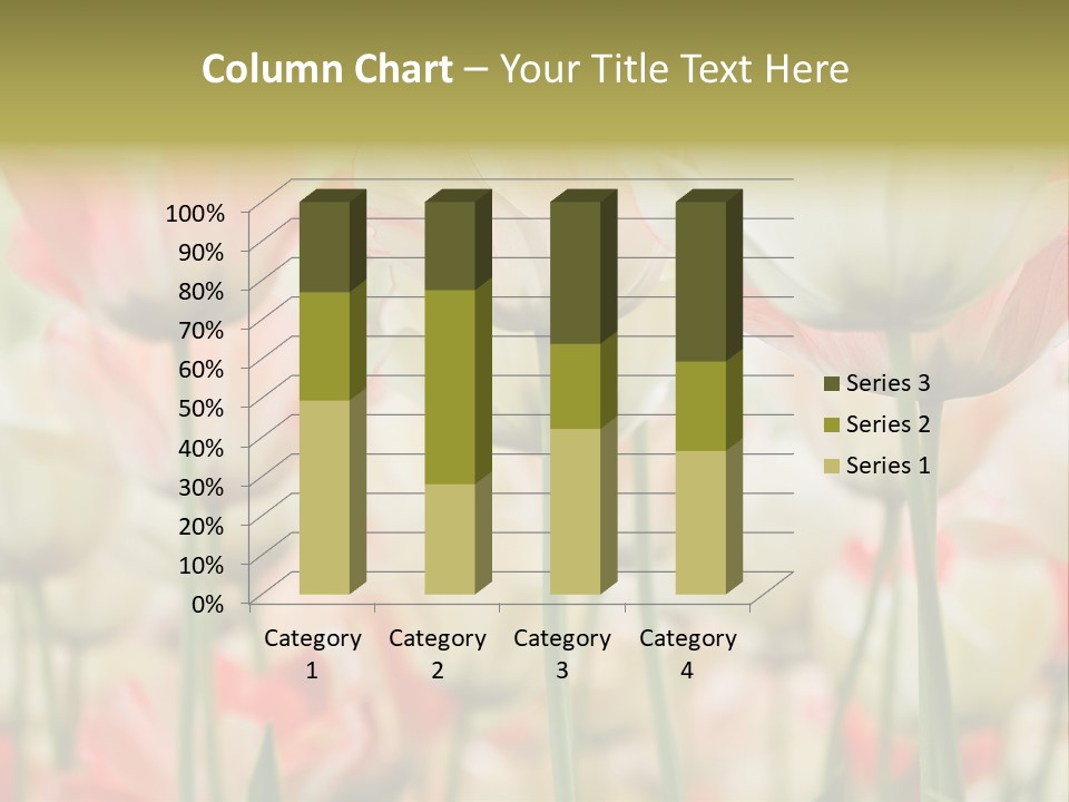 Close-Up Color Tulips - Selective Focus PowerPoint Template