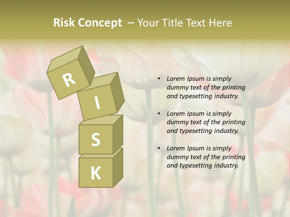 Close-Up Color Tulips - Selective Focus PowerPoint Template